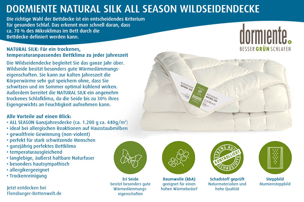 dormiente-Natural-Silk-All-Season-Wildseidendecke-Flensburger-Bettenwelt
