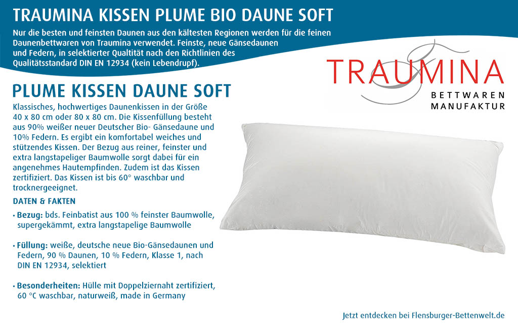 Traumina-Kissen-Bio-Plume-Daune-Soft-kaufen-Flensburger-Bettenwelt